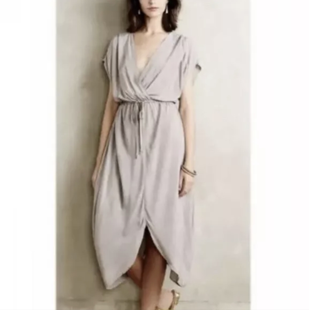 Anthropologie The odells tulip dress Medium Petite Gray Stone Color